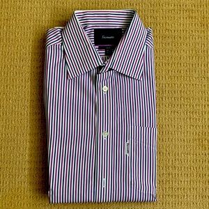 Faconnable mens dress shirt. Purplish/pink/blue stripe